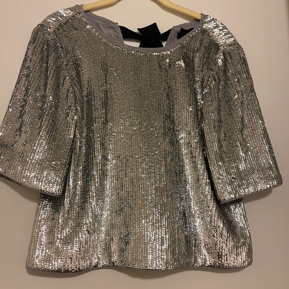 Ready for the holidays? This top is what you need.  Jcrew sequined top. Size 0. - Picture 1 of 2